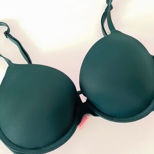Pink Victoria Secret Green Everywhere Push Up Bra 34B
